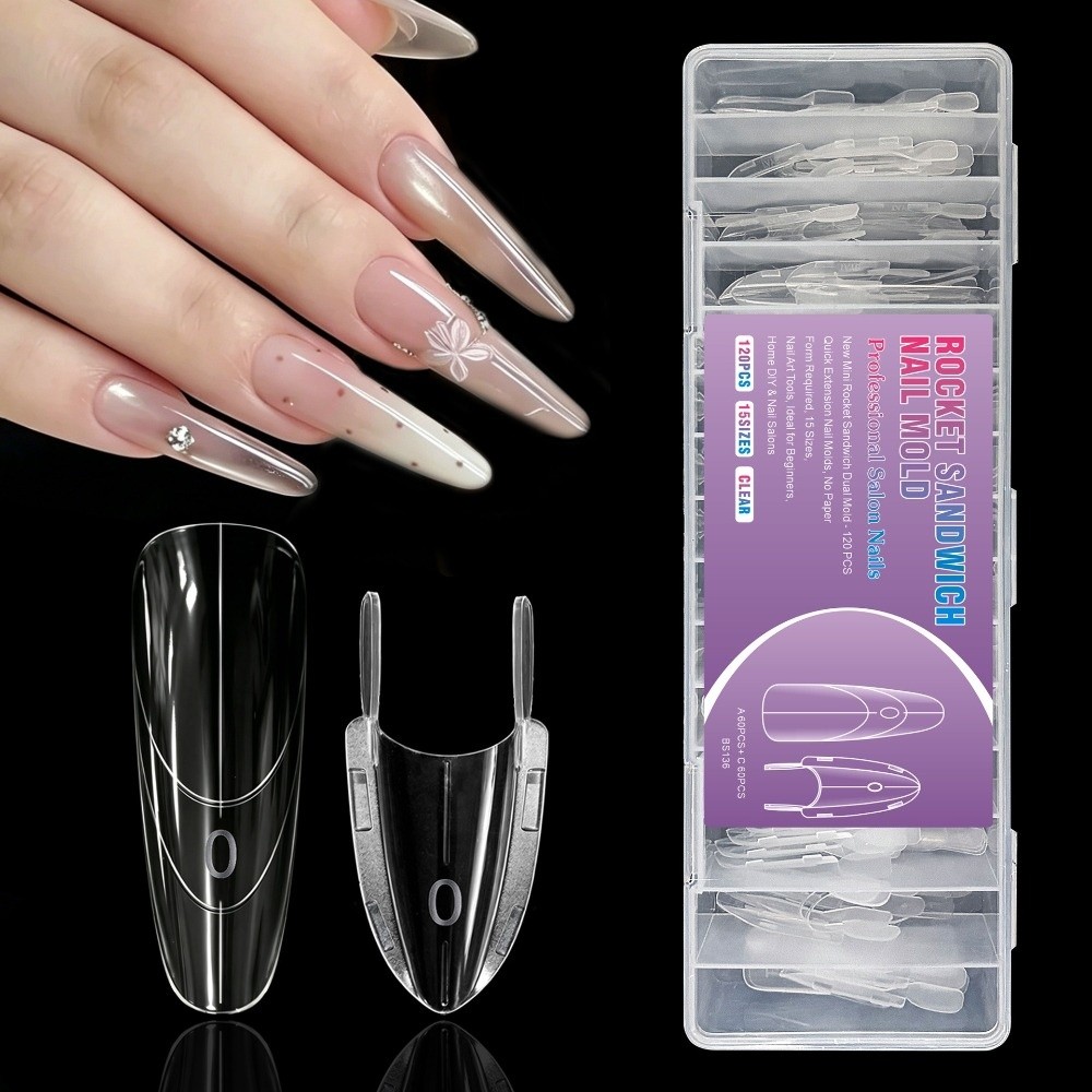 Nail Tech Accessories - 120 pezzi di stampi per unghie