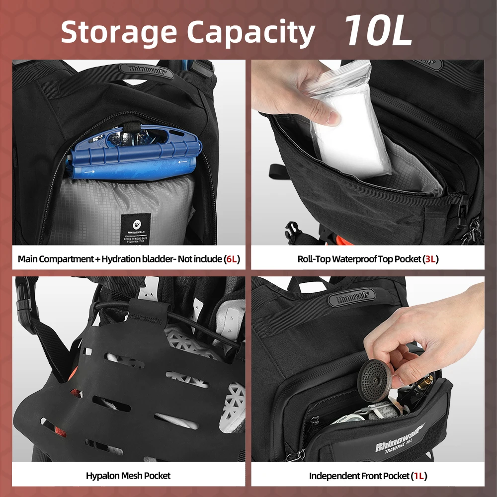 Zaino per Moto Rhinowalk 10L c - Tech Accessories Bag recensione e prezzo